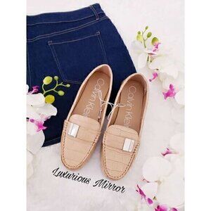 Calvin Klein Women's Lisa Classic Slip On Animal Print Tan Loafer Flats Sz 8.5